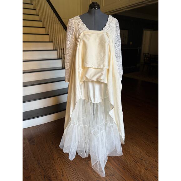 Vintage Jessica McClintock Wedding Dress Bridal Renaissance Princess Peplum LARP - Picture 9 of 12
